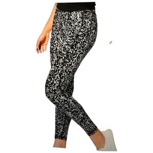 Lululemon In Movement Leggings, Chirasu Black & White Speckled Leggings, sz 8